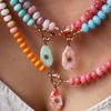 Bohemia Floral Chain Choker Colorful Beads Pendant Necklace Trendy Flower Necklace  Sea Beach