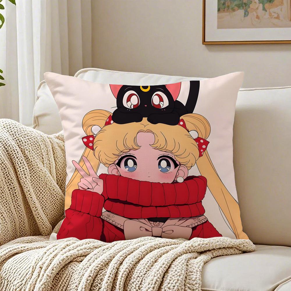 anime magical SSailor MMoon Cushion Cover Pillowcase Antidustmite living Room Sofa Decor Cushion Room