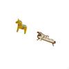 Dalecarlian Horse Sculpture And Miniature Wooden Sofa Bed Collectible Animal Figurine for Dollhouse