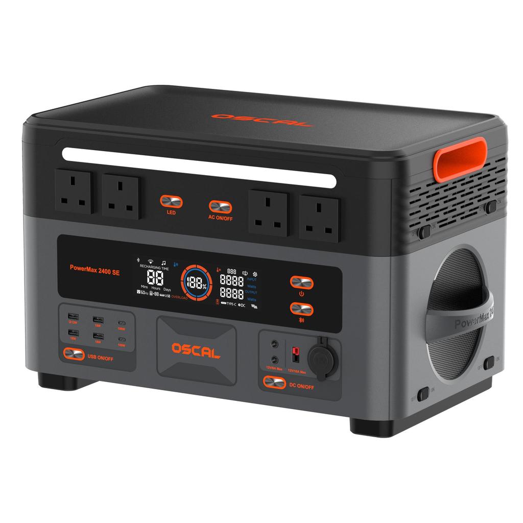 PowerMax 2400SE 2400W Portable LiFePO4 Power Station 2016Wh Large Capacity Outdoor Generator