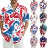 Men's Summer Casual Independence Day Print Short-Sleeve Shirt