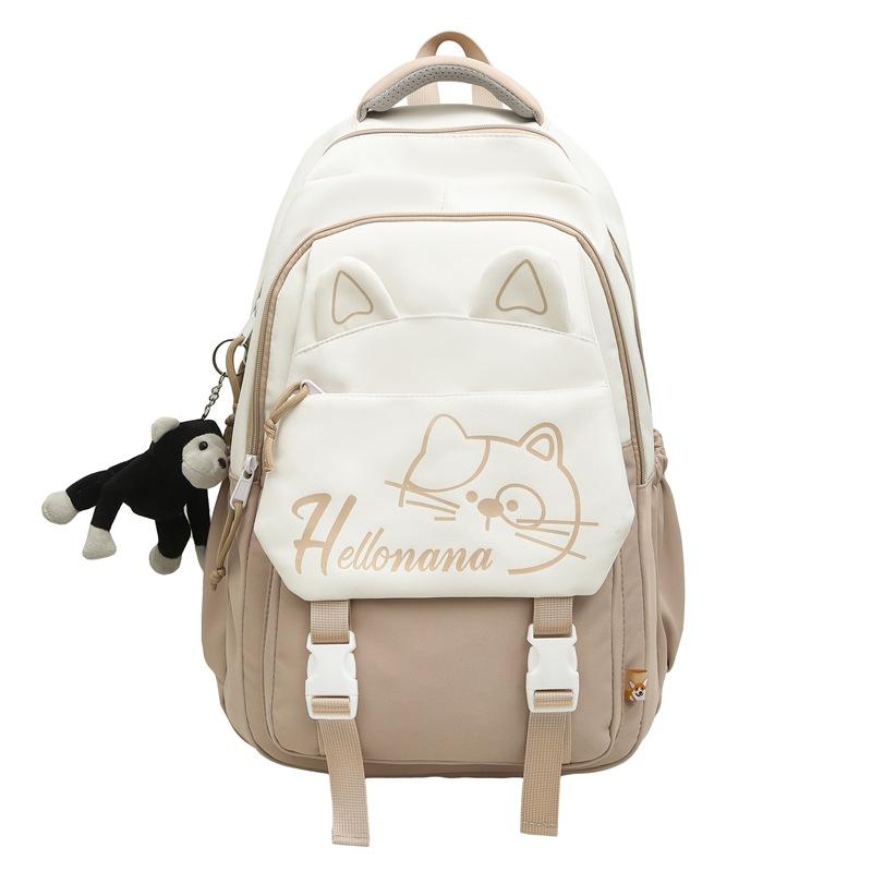 

Школьный рюкзак для старшеклассников, большой емкости, легкий рюкзак для старшеклассников, контрастный цветной рюкзак хаки