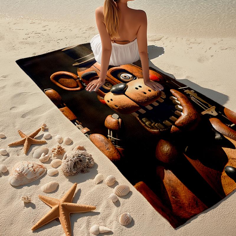 Freddy Bear Fashion Beach Towel: Ideal for Summer Adventures Soft, Absorbent and Quick Drying Suitable for Swimming and Bathing