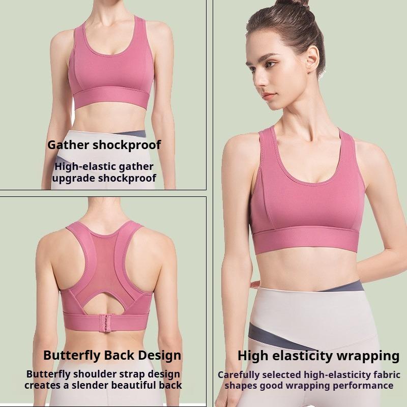High-strength Quick-drying Sports Bra for Women Yoga Vest Running Bra Fitness Bra Shockproof Anti-sagging Push-up Bra
