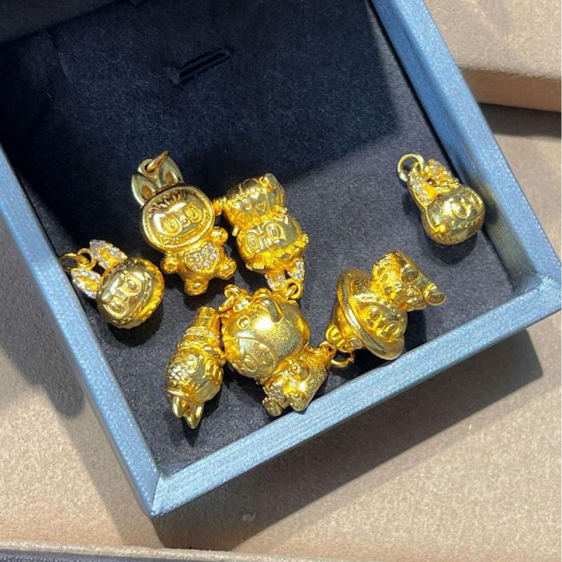 Ciondolo Fai da Te Labu Versione Q Cartone Animato Oro Sabbia Accessori Bracciale Collana di Perline Gioielli Carini