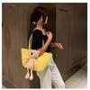 Woven Bag Large Capacity Ethnic Style Plush Bear Cute Straw Bag Shoulder Bag Travel Beach Bag