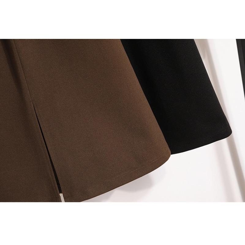 DIMANAF 2024 Fuste Femei Dimensiune Plus Toamna Iarna Gros Elastic Oversize A-Line Moda Fusta Despicata Fusta Lunga Fusta Plisata Eleganta