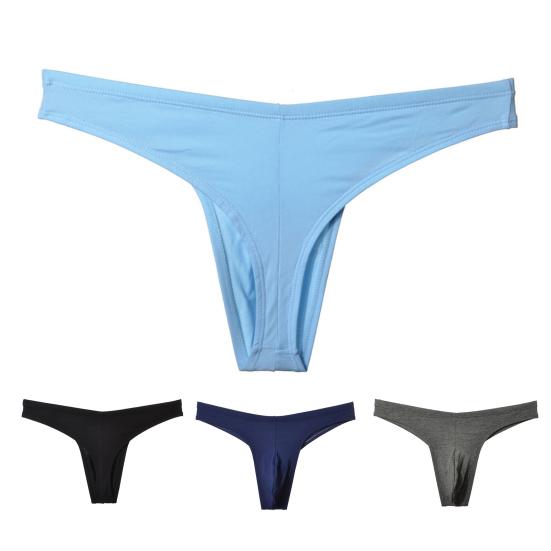 Pánské tanga s nízkým pasem, elastickým pasem ve tvaru U, konvexní, jednobarevné, tenké bezešvé, sportovní styl