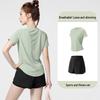 Plus Size Quick-Dry Loose Fit Yoga & Sports Suit: Elastic Short Sleeve T-Shirt & Shorts
