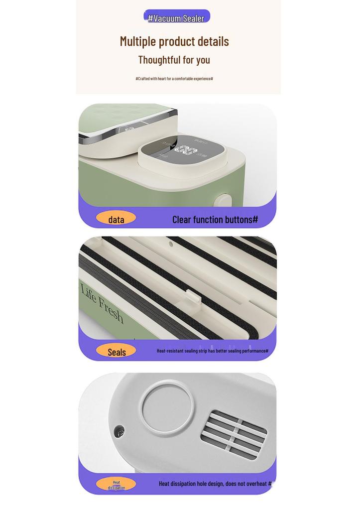Compact Automatic Vacuum Sealer for Food Preservation
