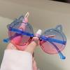 1/7 Pcs Round Children Sunglasses  New Cute Cat Shaped Candy Color Decor Shades for Girls Trendy Stylish Kids Sun Glasses