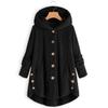 Fashion Autumn Winter Women's Solid Button Coats Ladies Warm Bear Loose Outwear Female Plush Coat Hooded Wool Jackets