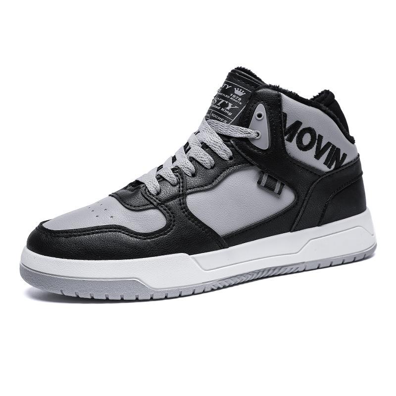 Winter large cotton velvet warm cotton shoes high-top board shoes casual outdoor sports men's shoes fashion men's boots