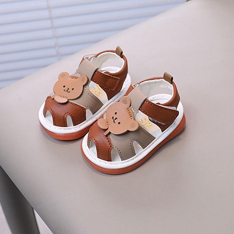 Summer Shoes for Boys and Girls 1-2 Years Old, Infant Squeaky Shoes with Sound, Soft-Soled Walking Sandals.