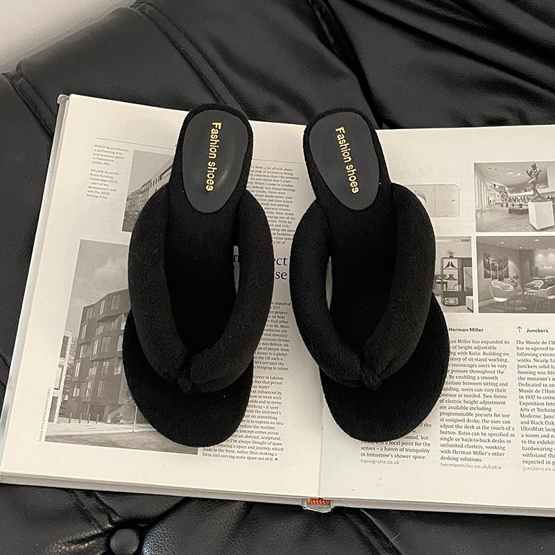 Summer Design Clip Toe Women Slippers Wedges Heel Party Dress Ladies Shoes Zapatos Mujer