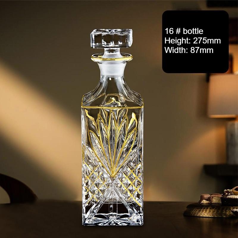 

1 шт. Сделанная вручную позолоченная стеклянная бутылка для вина для дома, высококлассная бутылка для виски, хрустальная стеклянная декантер для красного вина