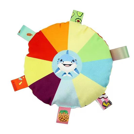 Flying Disc Soft Dog Toy Rainbow Plush Flying Saucer Pet Toss Toy with Bell Interactive Outdoor Training Puppy Chew Toy for Small Medium Large Dogs