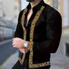Camicie a maniche lunghe stampate con motivo Huizi da uomo, cardigan casual, nuove camicie alla moda per le feste con bottoni