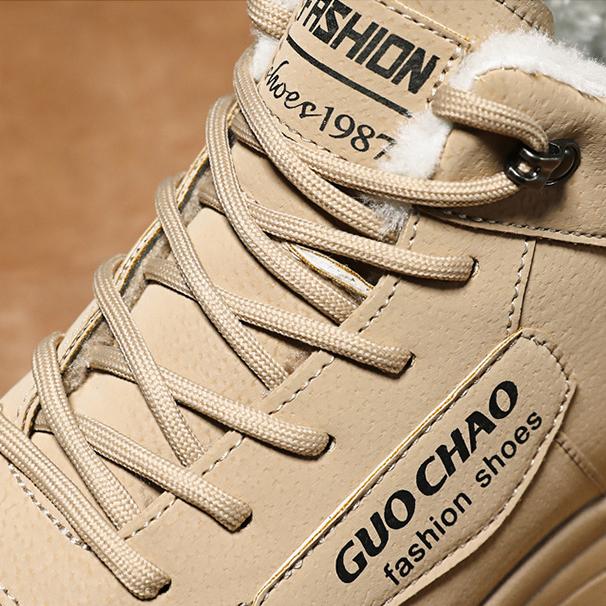 New Winter Men's Shoes with Plush High Top Boots Men's Fashion Versatile Thick Warm Cotton Shoes Workwear Shoes Short Boots