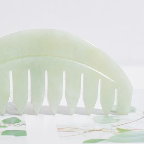 Jade Comb Scratchless Hurtless to Scalp Stone Jade Stone Guasha Comb for Hair