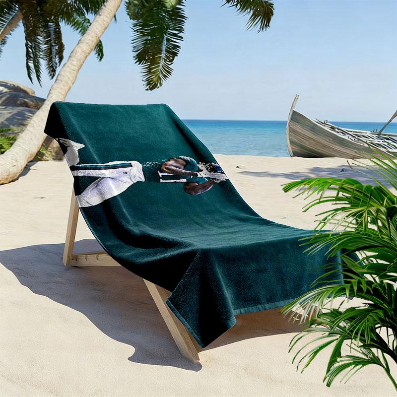 A.J. Brown Print Beach Towel, Large Soft Quick Dry Towel for Beach Camping Swimming
