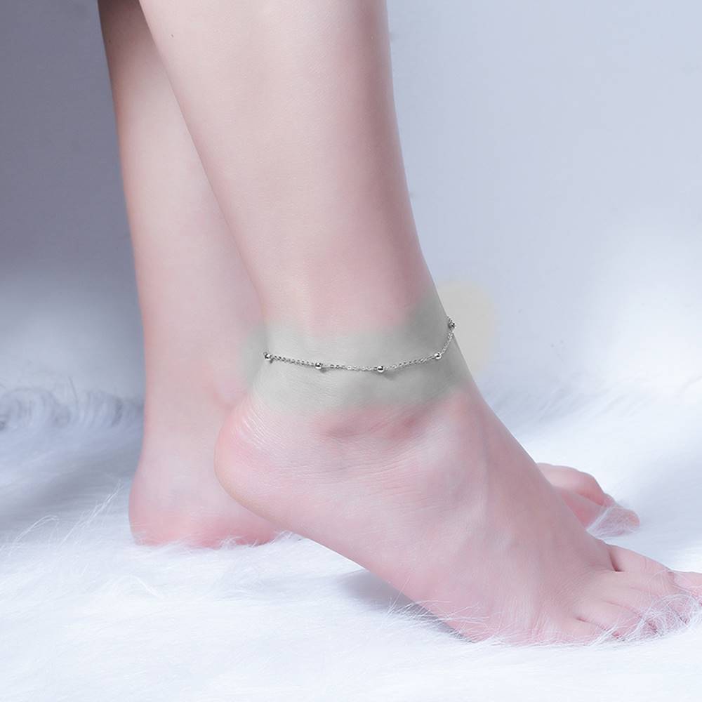 Astra Sterling Silver Rhodium-Plated Anklet for Women