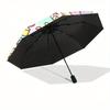 Star Sanrio Hello Kitty Little Twin Stars Automatic 3-Fold Cartoon Umbrella Design, Cute Cartoon Pattern, Portable Outdoor Umbrella, Perfect, Holiday