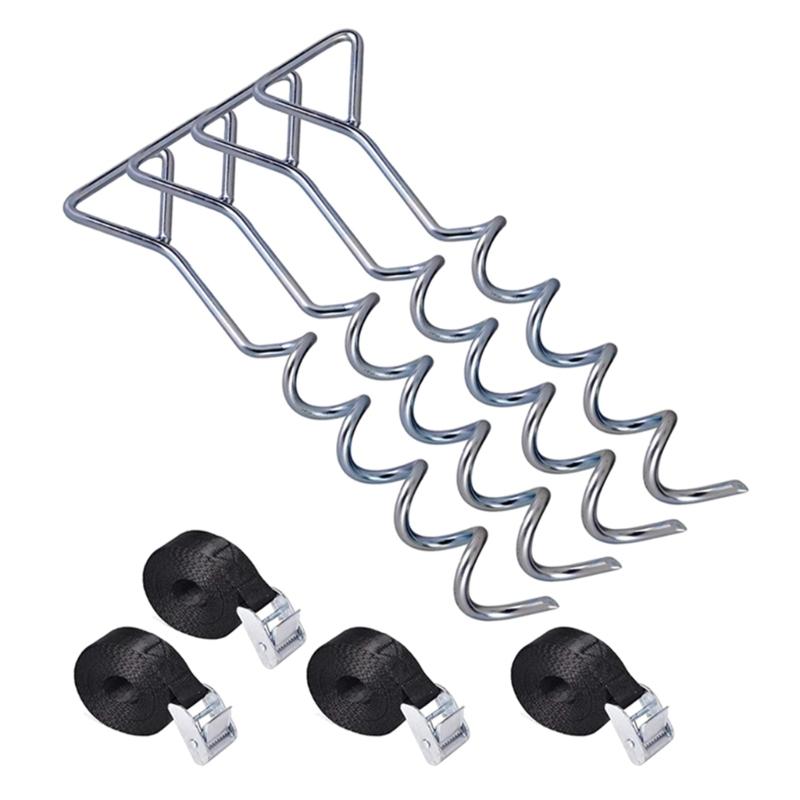 Portable Trampoline Stakes Heavy Duty Ground Anchors Tie Down Spirals Ground Anchors Stakes for Trampolines Tents Swing