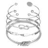 European and American multi-layer metal jewelry simple personalized chain bracelet bohemian fashion multi-layer stacked bracelet set