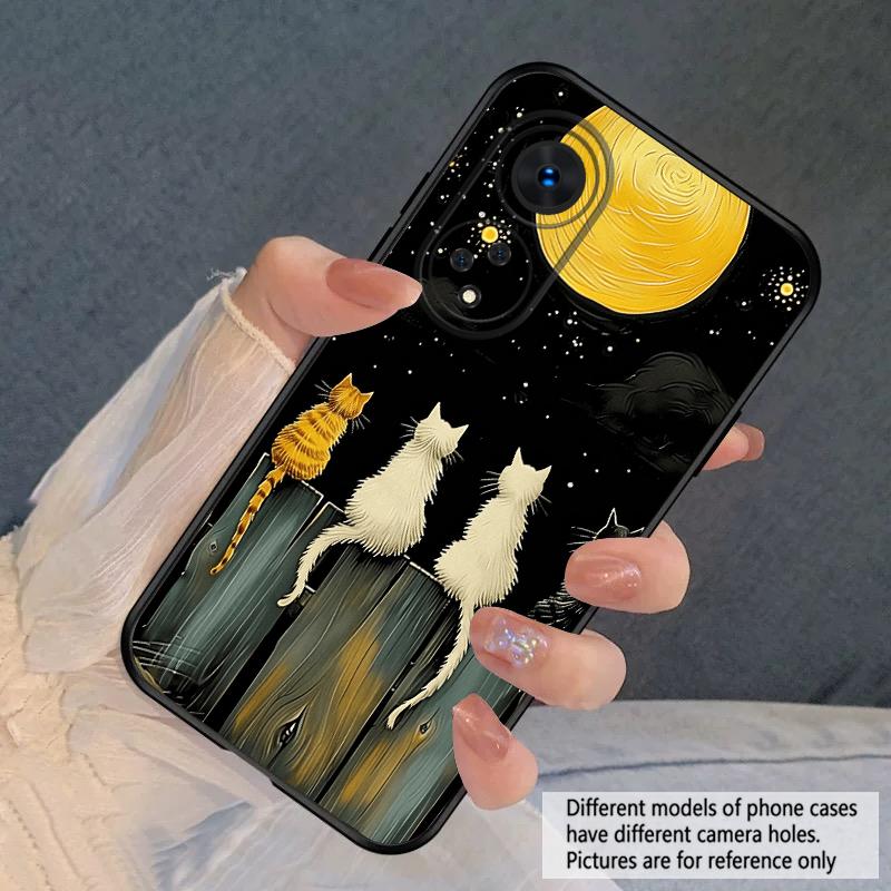 Background Cat For Oppo A98 54s 17 A96 40 60 80 58 79 74 Reno 10 4Z 5G 5 Lite Find X 2 3 8 Pro 13 12 silicone soft phone case
