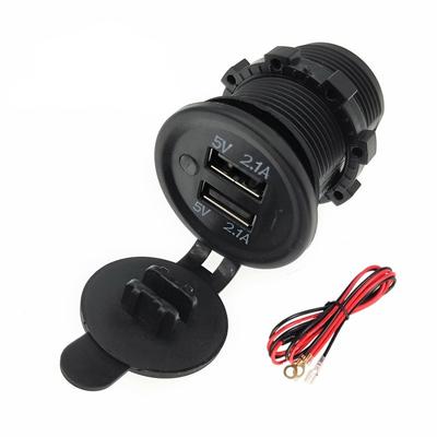 Dual USB Fast Charging  USB-C Socket 12V USB Charger Car Motorcycle Dual Connector Charger Adapter Outlet Power