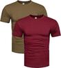 2-Pack Premium Cotton Shirts Burgundy and Khaki - S