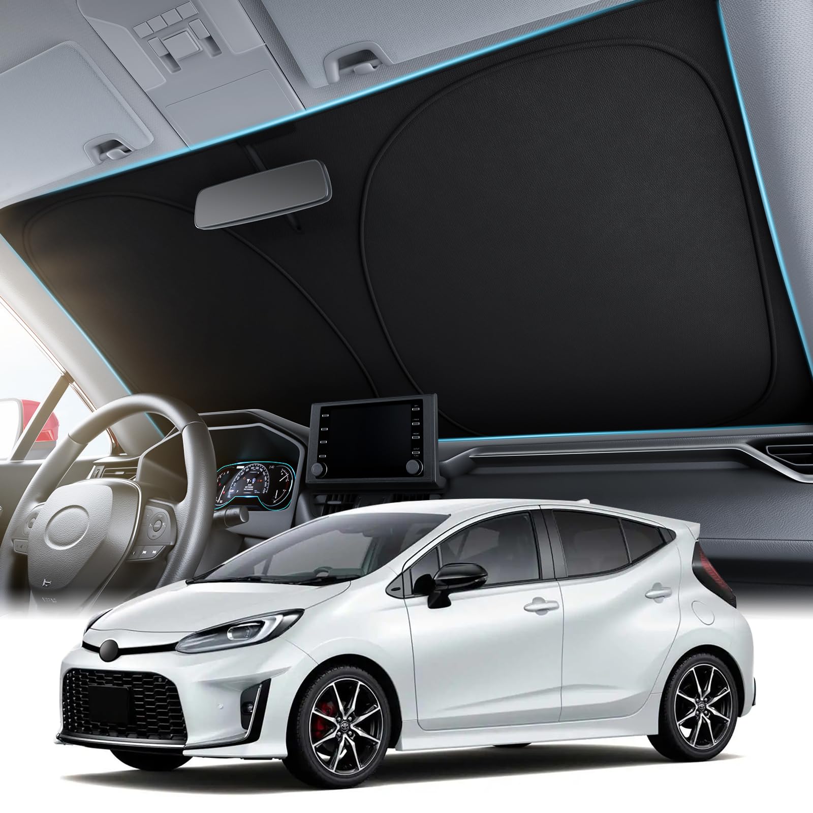 

Wigoo Toyota Aqua 10 серия автомобиль высокий свет оригинальный автомобиль специфический AQUA свет тепло УФ УФ автомобиль интерьер тепло легко хранить сумка совместим с 2011 по чёрный