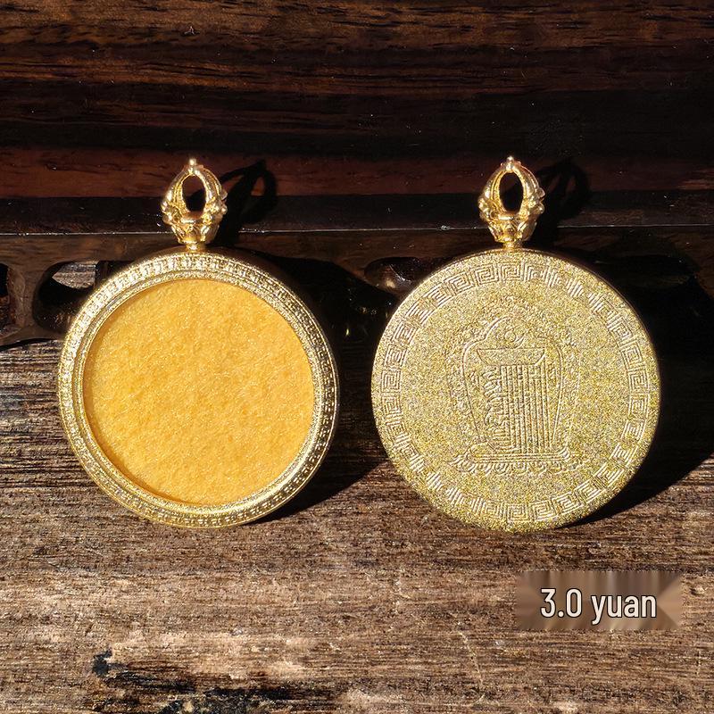 Tibetan Thangka Titanium Steel Gold Silver Pendant: Single/Double-Sided Benming Buddha Amulet