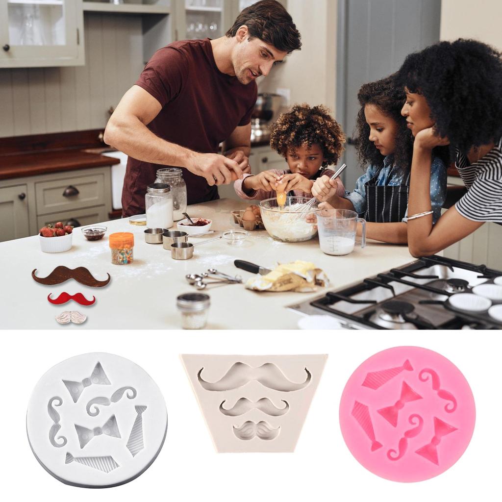 Bowtie Mustache Silicone Molds Fondant Fondant Cake Molds Making Pastry Chocolate Molds Baking Decorating Tool Nonstick