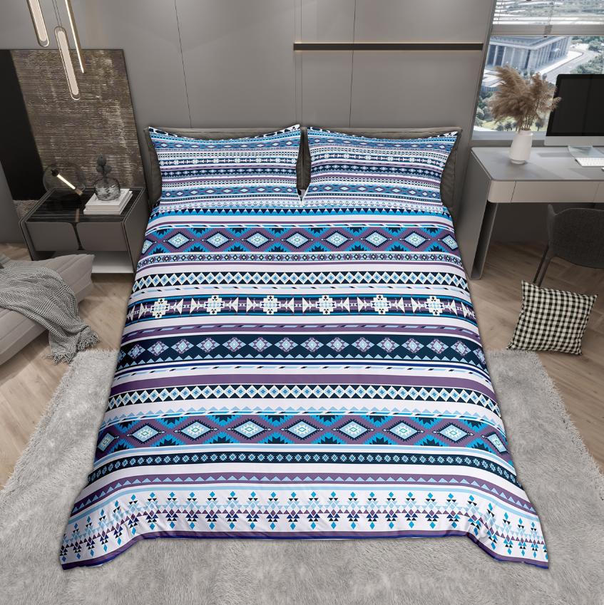 Homewish Vintage Aztec Bettwäsche-Set 2-teilig/3-teilig Bohemian Geometrie Bettwäsche Südwestliches Stammesmuster Bettbezug-Set