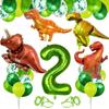 Dinosaur 1 -9 Years Old Birthday Party Balloon Background Decoration Number Set Birthday Number Balloon Set Green 