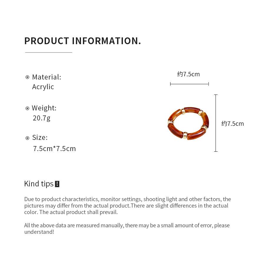 Neue gespleißte Bambusrohr Acryl Runde Armreifen für Damen Herren Mode Smuding Geometrische Armbänder Elastischer Armreif Partner Schmuck X