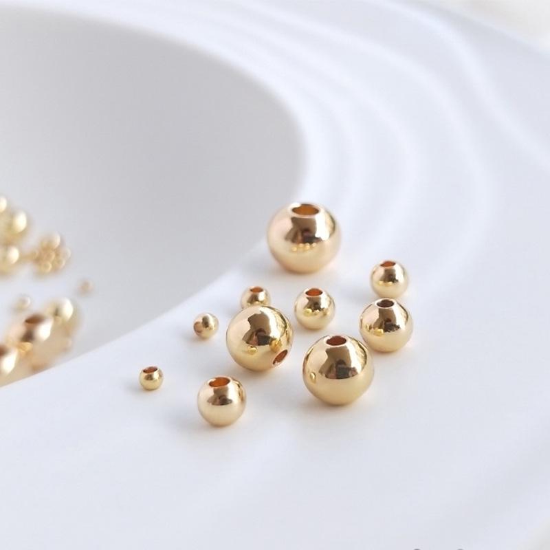 14k Gold Filled Farbechthaltende Glatte Runde Perlen für DIY Armband und Schmuckzubehör