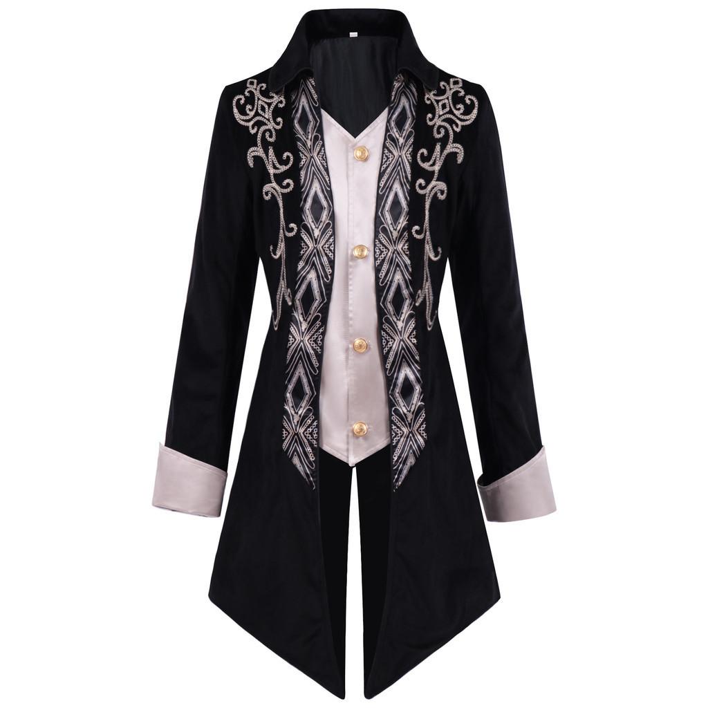 

Victorian Cosplay Tailcoat Costume For Halloween Jacket Long Sleeve Gothic XL чёрный