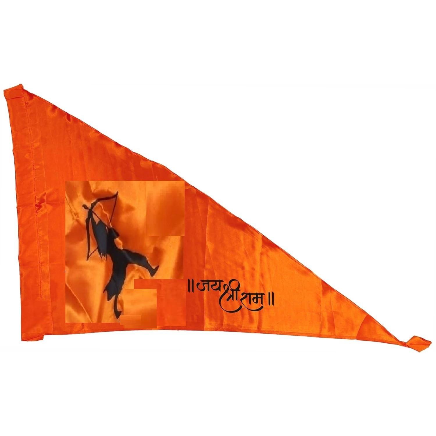 @ Indian Traditional Jai Shri Ram Printed Flag Color Orange 8Gm Zr-9025-60%Off