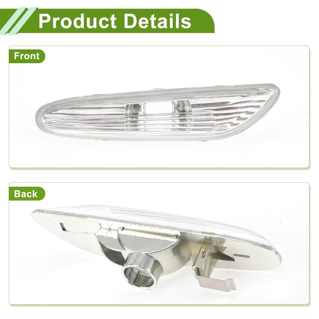 HOPESPANNER 63137253325 Side Marker Light Cover Waterproof White Right Turn Signal Corner Parking Light