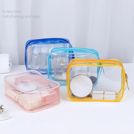 Seethrough Zipper Leakproof Toiletry Bag Travel Cosmetic Storage for Women купить недорого