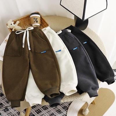 Kinder Fleecegefütterte Warme Freizeit Hose - Herbst/Winter Koreanischer Stil - Dicke Europäische Baumwoll-Sweathose für Jungen & Mädchen