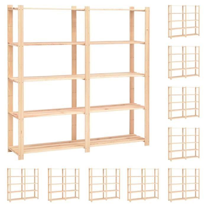 VidaXL Étagères de rangement à 5 niveaux 10pcs 170x38x170cm Pin 500 kg