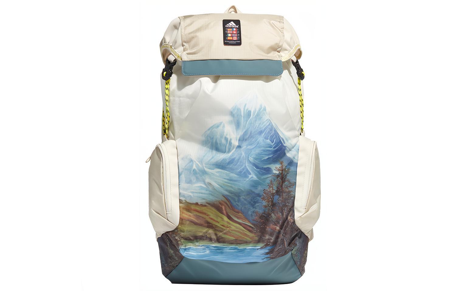 Adidas Nylon Fabric Sports Camping Bag Backpack Unisex Natural GH7213