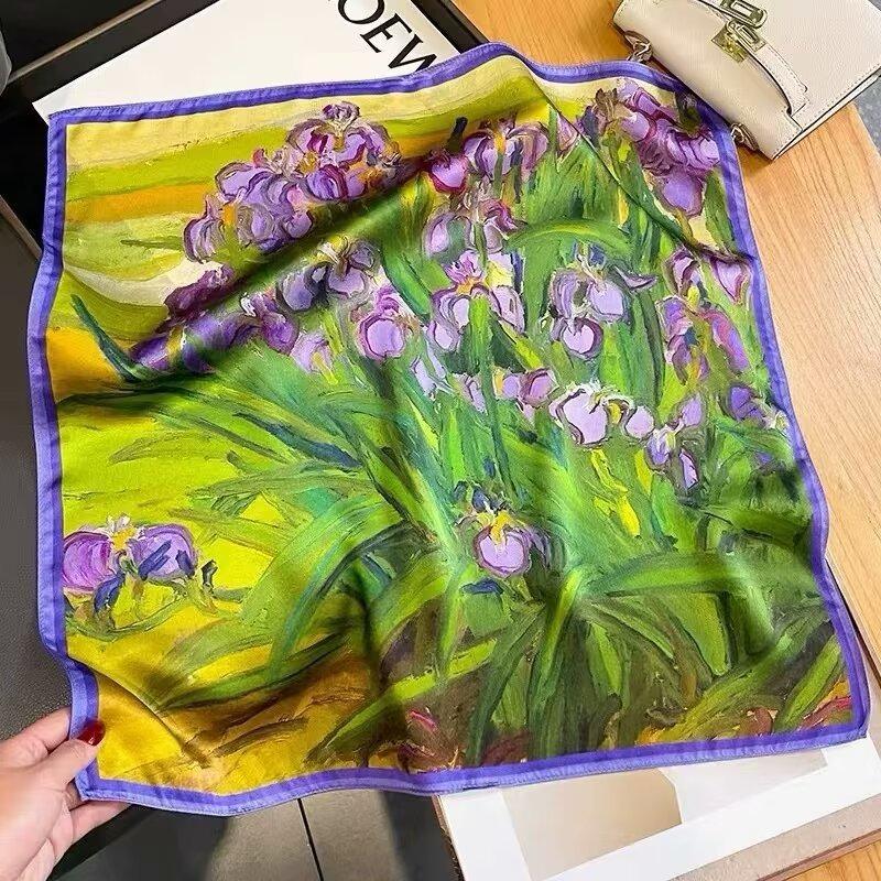 70 silk scarf square scarf high sense fashion versatile professional simulation silk small scarf versatile printed women's silk scarf