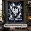 Wall Tapestry Poland Football Print Custom Name Text Wall Hanging Home Decor