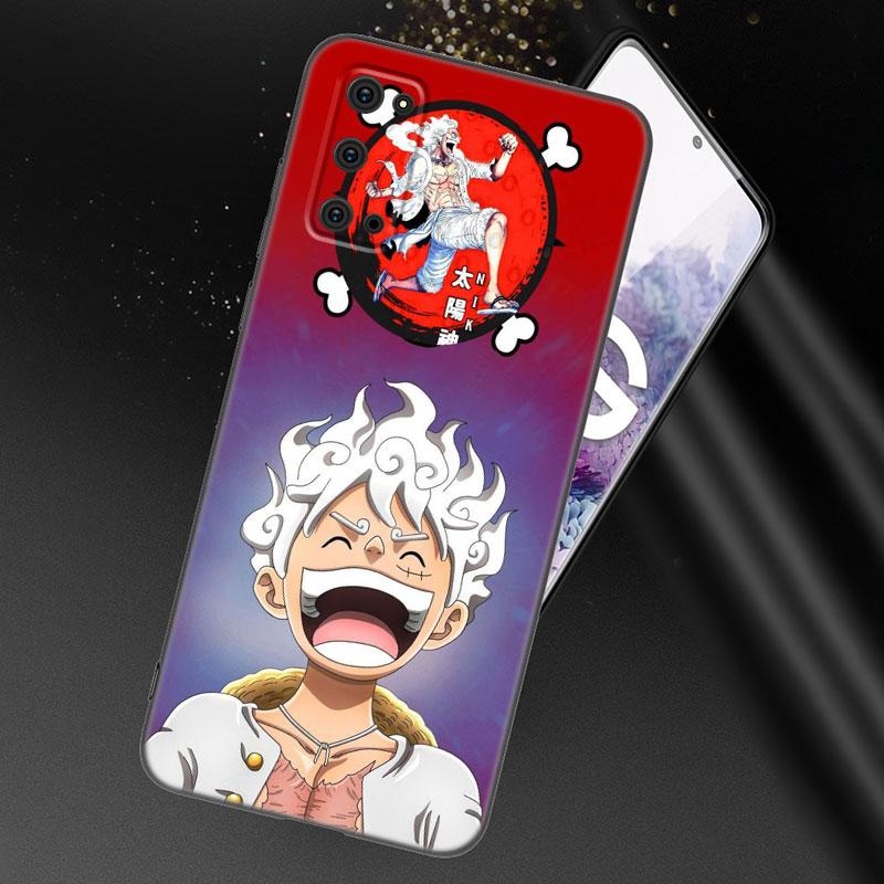 Anime One Piece Luffy Black Silicone Phone Case For Samsung Galaxy S23 S21 S20 FE S24 S22 Ultra S10E S10 S9 S8 Plus