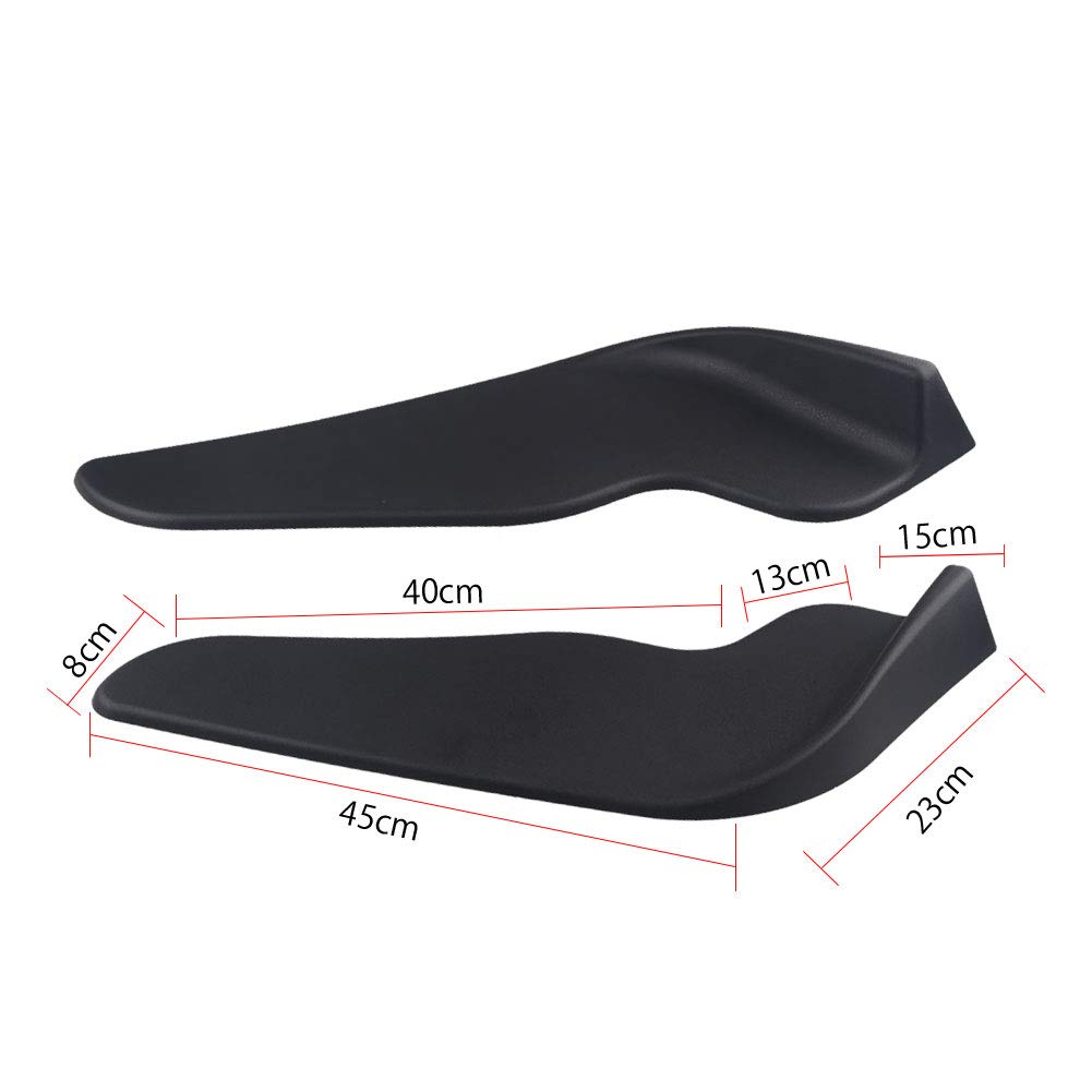 Universal Front Canard Lip Spoiler Bumper Protector Front Guard Aero Set and Matte Black Impact Resistant PP Scratch Resistant Unpainted Aero (Left